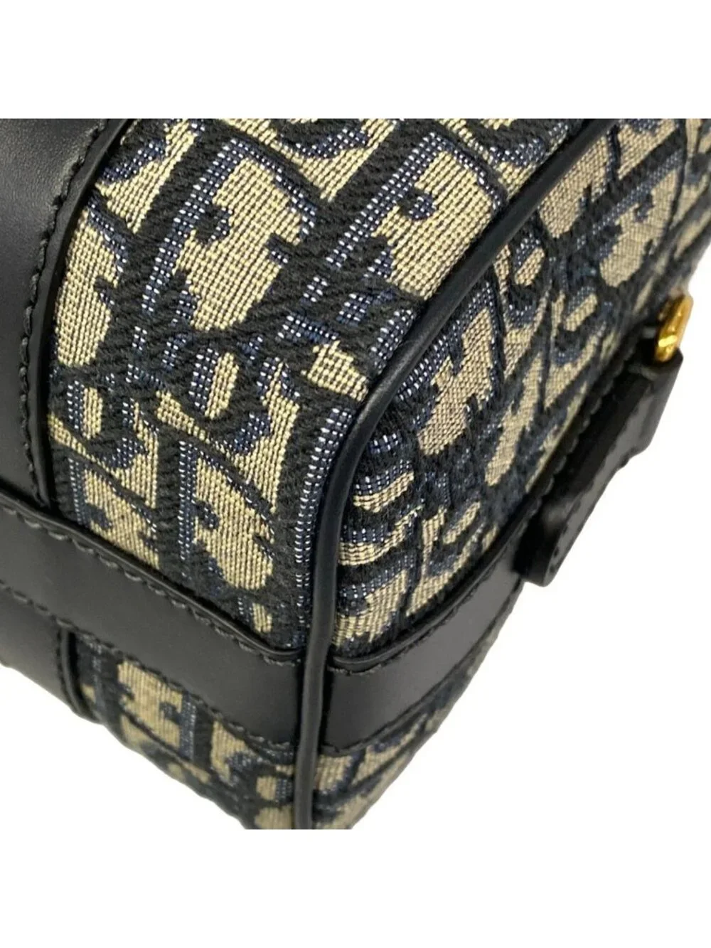 Dior Handbag Groove 20 Bag Small Ivory Dark Navy Leather